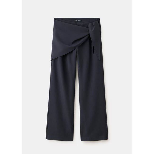 Pantalon fines rayures bandana bleu marine <span itemprop=