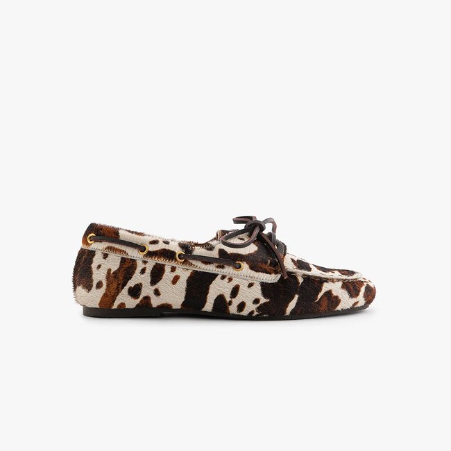 Mocassin cuir façon poulain CHLOÉ vache <span itemprop=