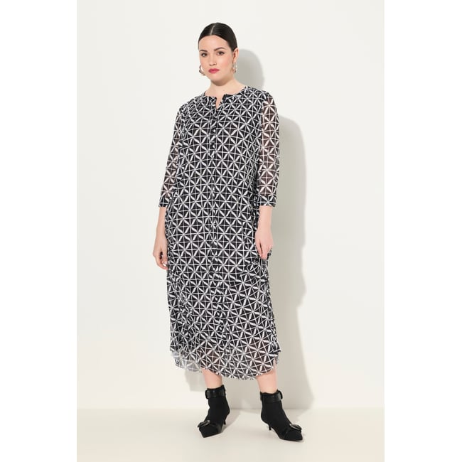 Robe maxi en mesh noir <span itemprop=