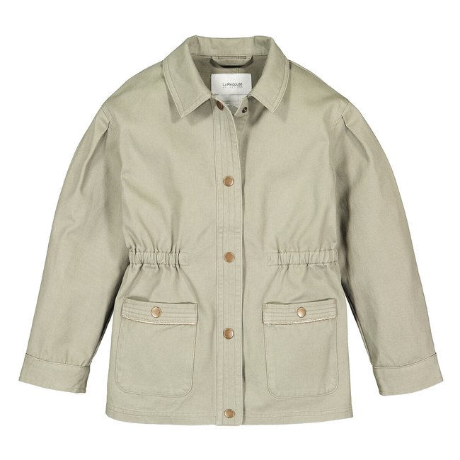 Chaqueta de botones automáticos caqui <span itemprop=