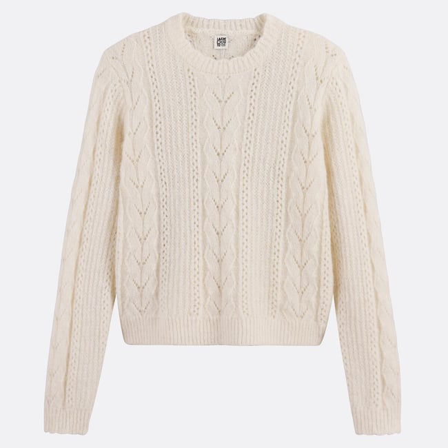 Genser i ull- og alpakkablanding i åpen strikk – LA REDOUTE COLLECTIONS
