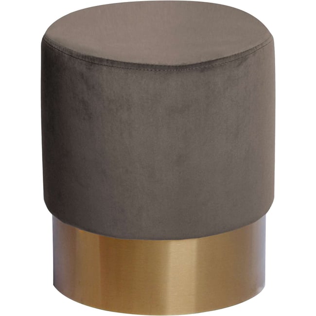 Pouf banquette rond en bois, Nano Couleur marron, or <span itemprop=