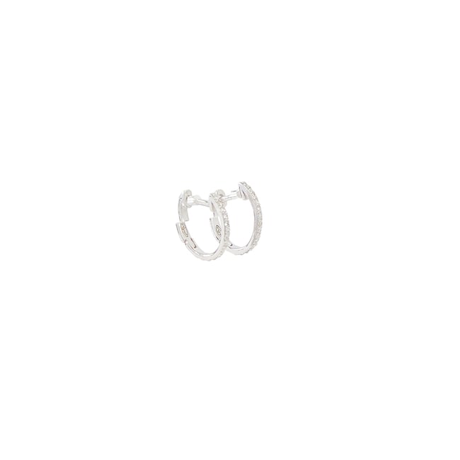 Créoles ovales zircon et argent garati 925 v019844 <span itemprop=