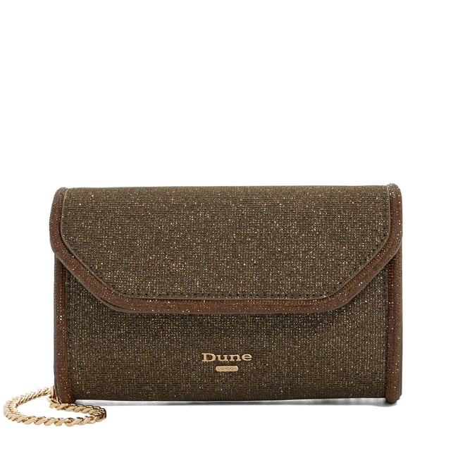 Pochette rigide à bordure en strass - BELLINI bronze-metallic fabric <span itemprop=