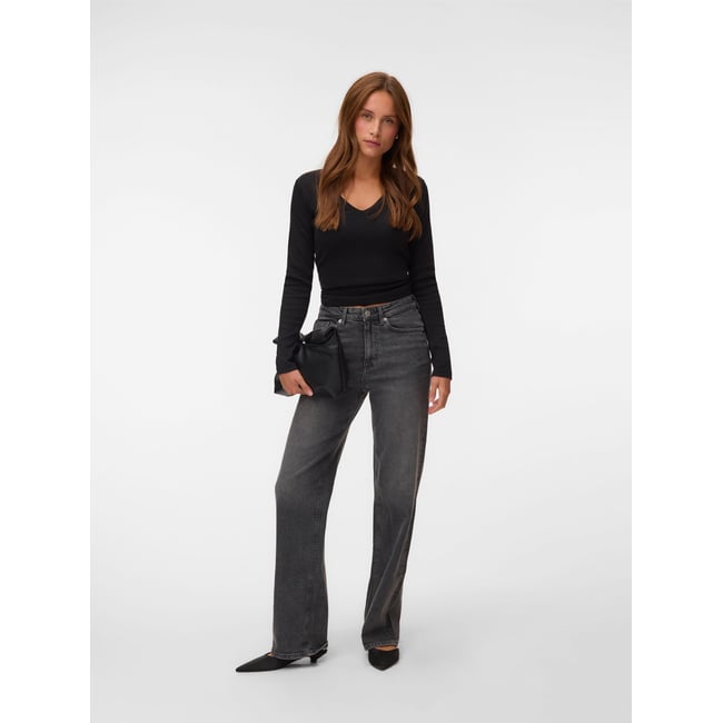 Jean À Coupe Large dark grey denim <span itemprop=