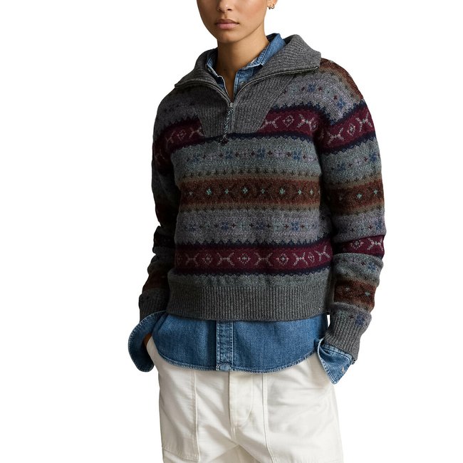 Printed half zip jumper grey Polo Ralph Lauren La Redoute