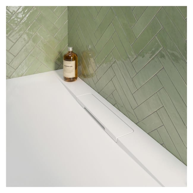 Receveur douche résine lisse blanc extra plat NILA blanc <span itemprop=
