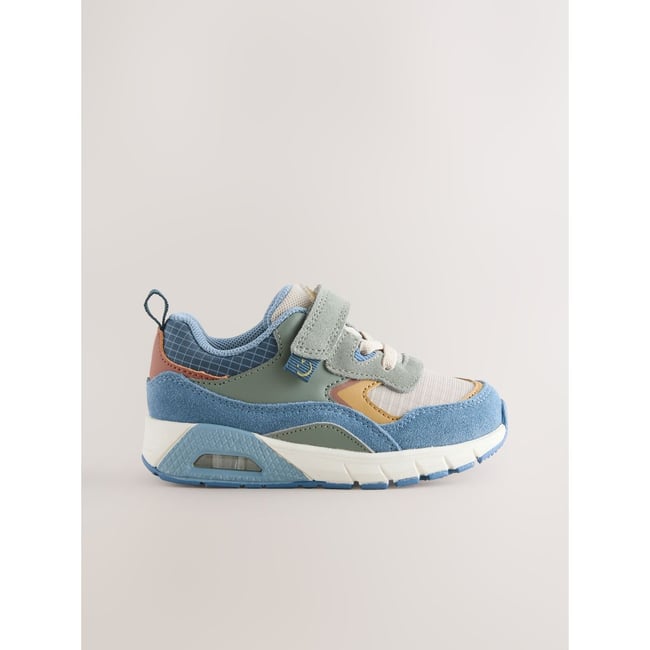 Baskets à lacets élastiques bloc de couleur bleu <span itemprop=