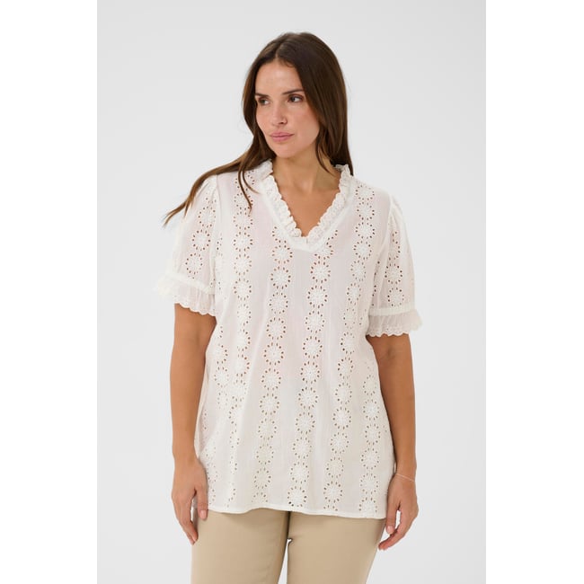 Blouse à manches courtes blanc chalk <span itemprop=