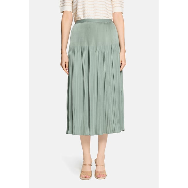 Jupe longueur midi à plis lily pad <span itemprop=