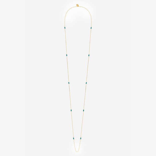 Sautoir venus turquoise bleu <span itemprop=