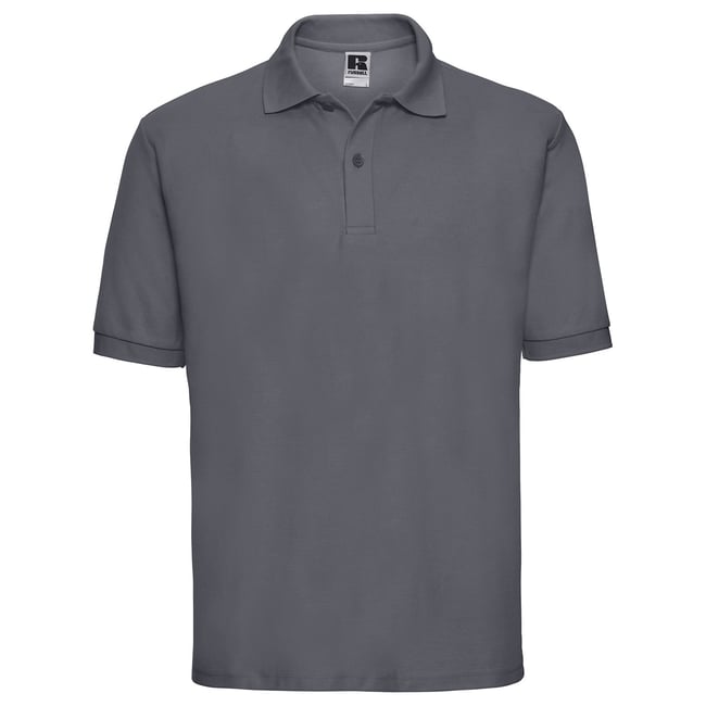 Polo uni manches courtes CLASSIC gris foncé <span itemprop=