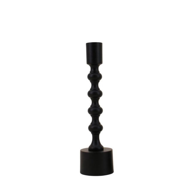 Bougeoir laqué 23cm Couleur noir <span itemprop=