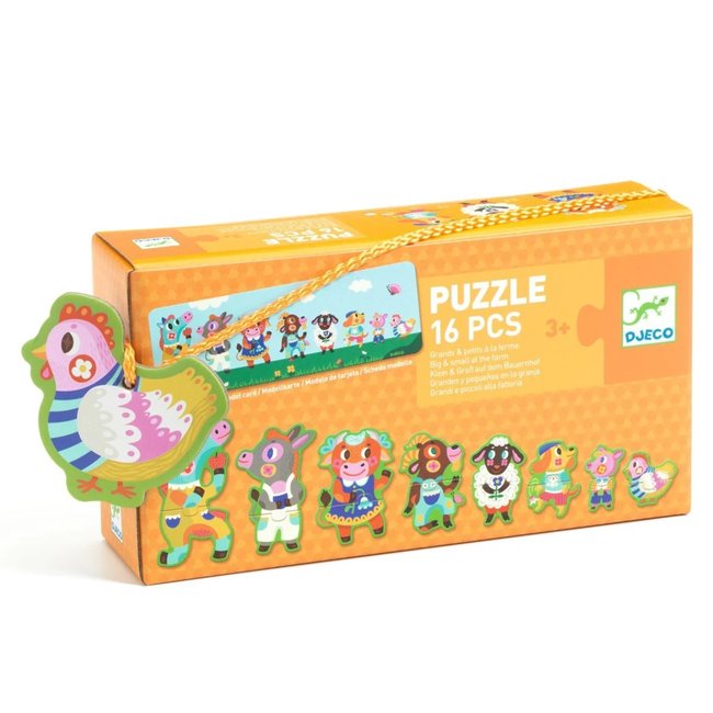 Puzzle Grands et petits à la ferme multicolore <span itemprop=
