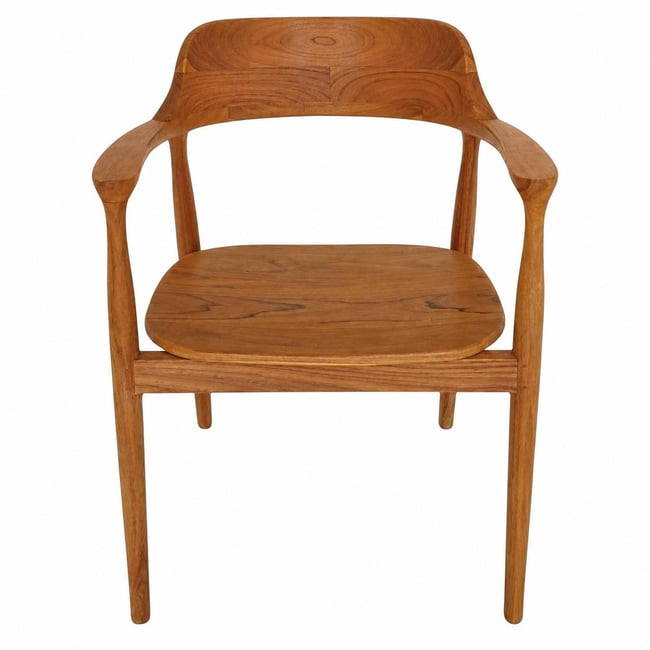 Chaise en bois avec accoudoirs (lot de 2) DEPOK Couleur bois naturel <span itemprop=
