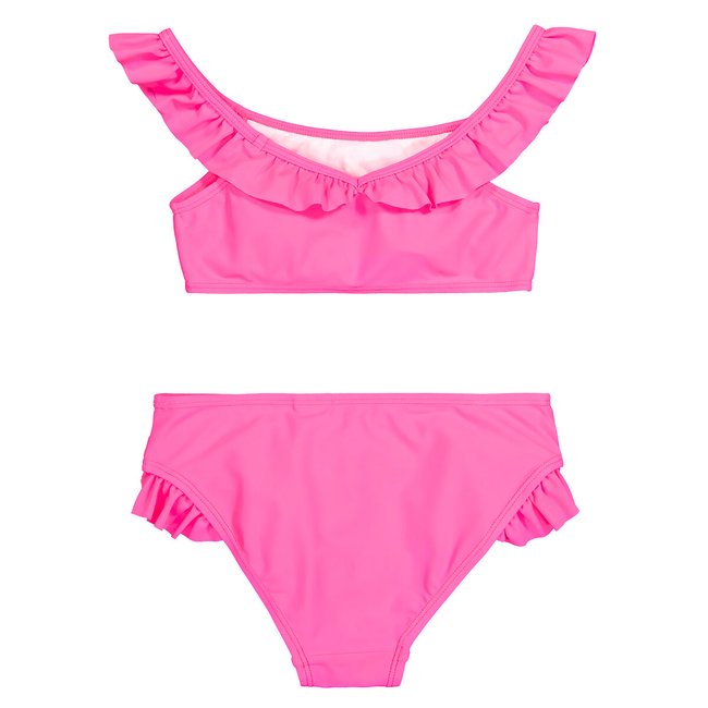 Ruffled bikini pink La Redoute Collections La Redoute