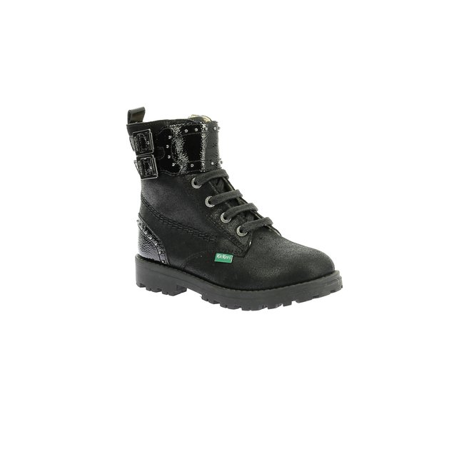 Bottillons Cuir GROOROCK noir brillant <span itemprop=