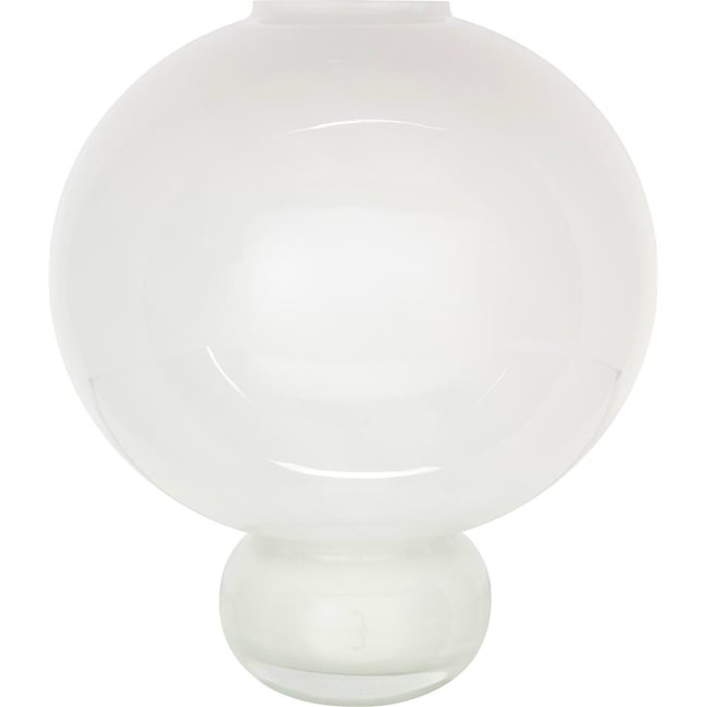 Vase en verre au design arrondi Couleur blanc <span itemprop=