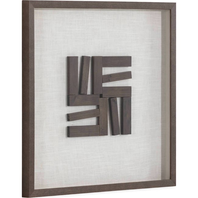 Tableau abstrait en bois et verre Couleur brun et blanc <span itemprop=