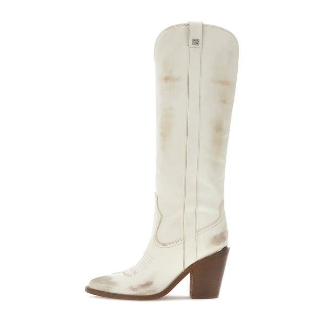 Bottes En Cuir Véritable Sashan blanc <span itemprop=