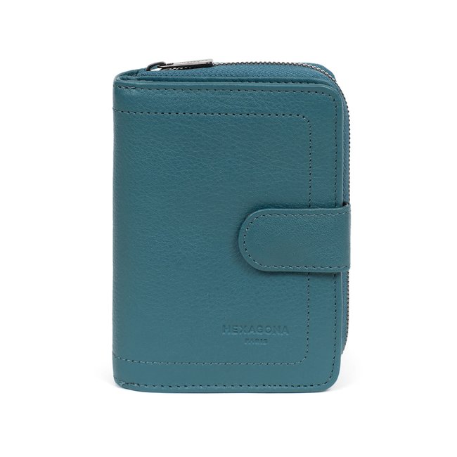 Portefeuille  2 volets  Stop RFID  Cuir SAUVAGE - HEXAGONA