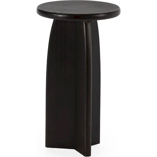 Table d'appoint ronde, Bois de caoutchouc Couleur noir bois de caoutchouc <span itemprop=