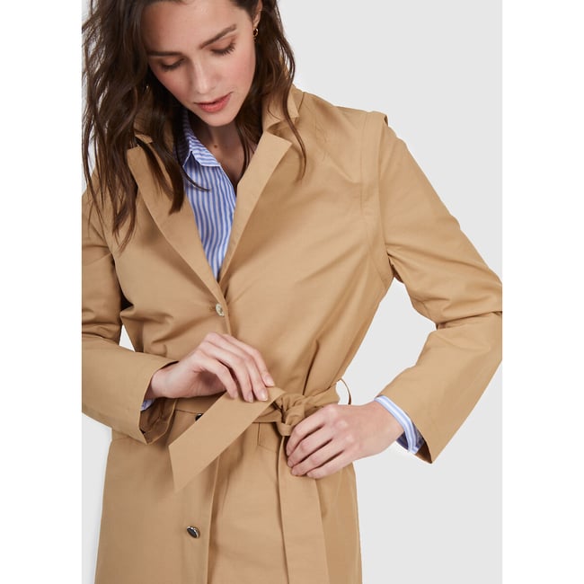 Lange trenchcoat en afneembare mouwen beige Icode | La Redoute