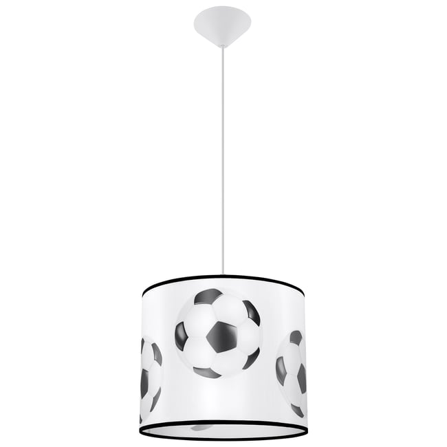 Suspension PVC Blanc noir E27 1 Football A30 Couleur blanc <span itemprop=
