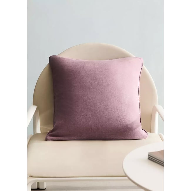 Housse de coussin velours et lin 50x50 cm - MANGO HOME