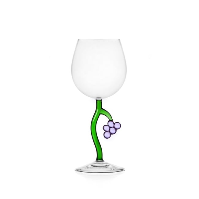 Verre à vin raisin  FRUITS AND FLOWERS Couleur multicolore <span itemprop=