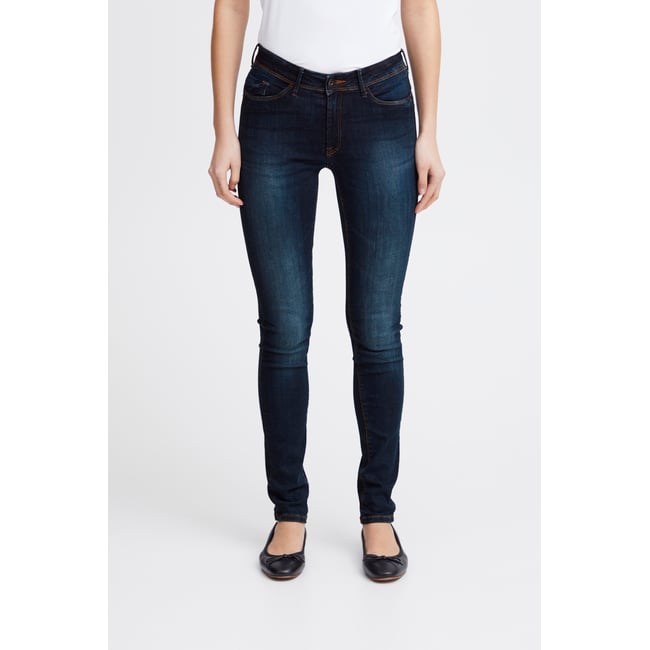 Jean skinny à taille mi-haute bleu medium blue <span itemprop=