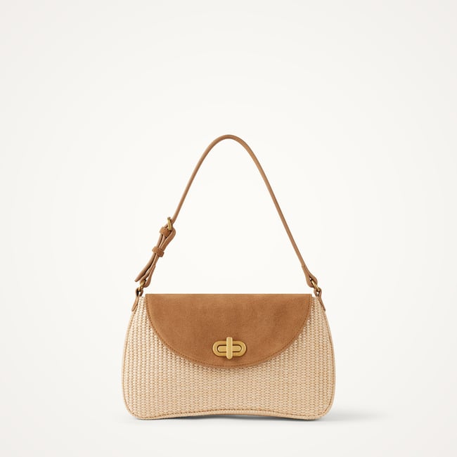 Sac baguette avec anse CARRIE camel <span itemprop=