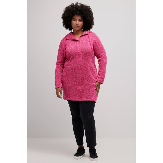 Veste en maille polaire, col montant rose vif magenta <span itemprop=