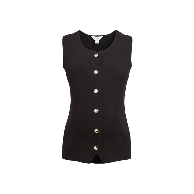 Débardeur en maille à boutons maternité noir <span itemprop=