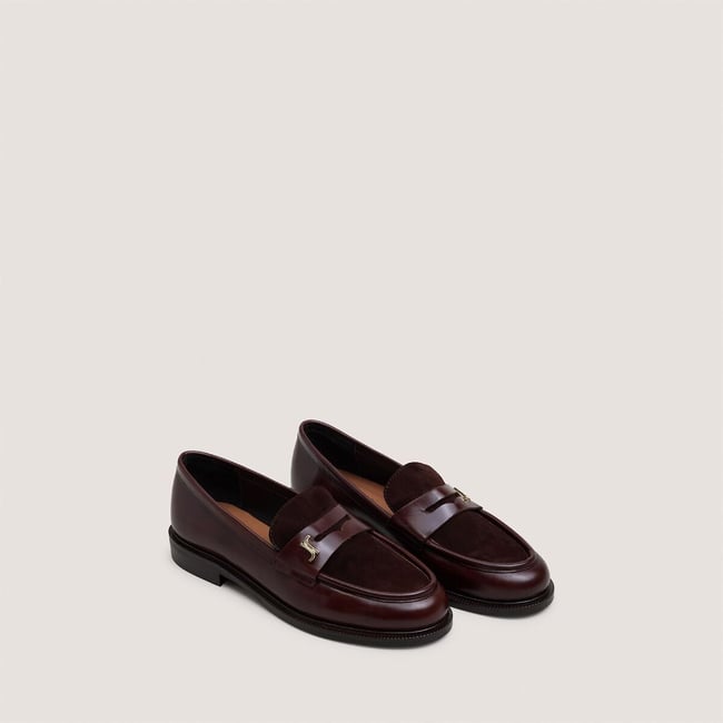 Mocassins en cuir, DUEDI chocolat <span itemprop=
