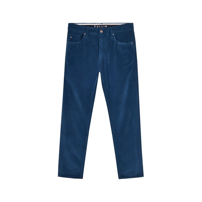 PANTALON REGULAR VELOURS LAGON bleu royal <span itemprop=
