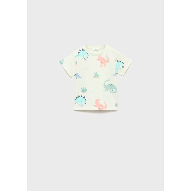 T-shirt coton dinosaure vert pastel <span itemprop=