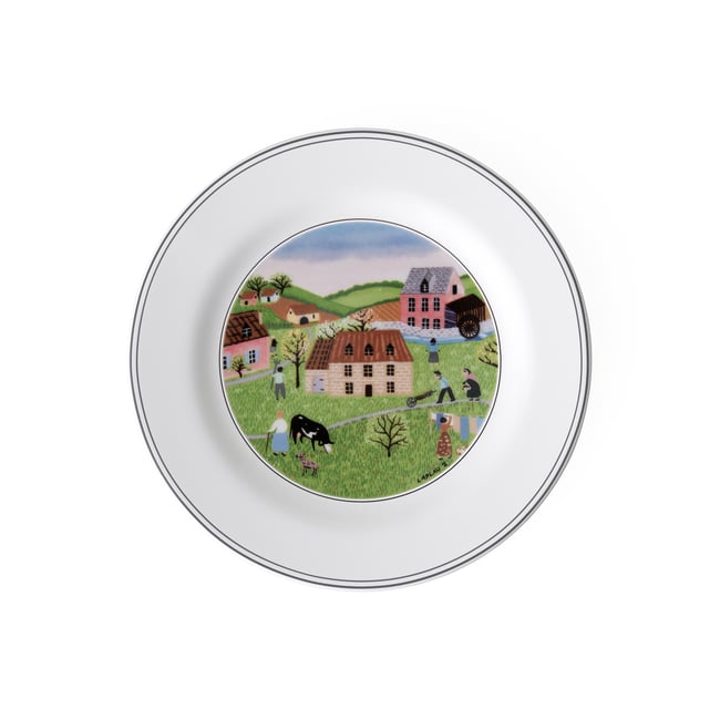 Assiette À Pain, Moulin DESIGN NAIF Couleur multicolore <span itemprop=
