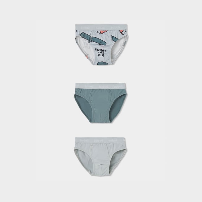 Lot 3 slips garçon imprimé skate multicolore <span itemprop=