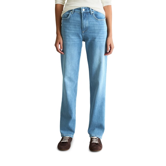 Jeans modèle Olina, coupe droite en coton-lyocell stretch de haute qualité bleu <span itemprop=