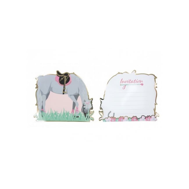 Set de 8 invitations Cheval d Amour - PARTY PRO