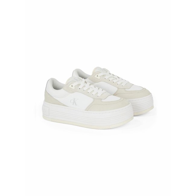 Sapatilhas com plataforma branco <span itemprop=