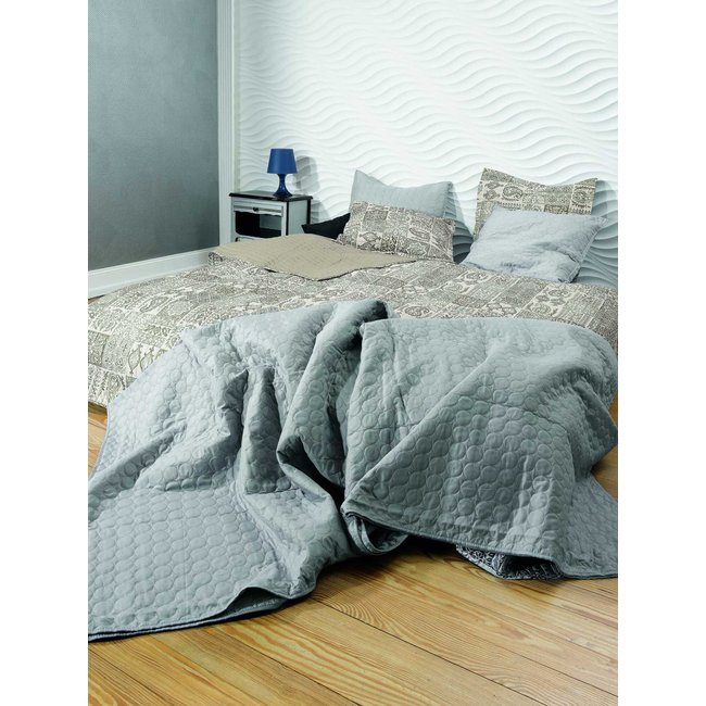 Dessus de lit polyester, Cerano gris <span itemprop=