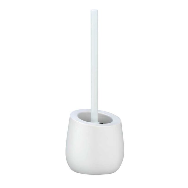 Brosse WC en silicone avec base en céramique BADI Couleur blanc <span itemprop=