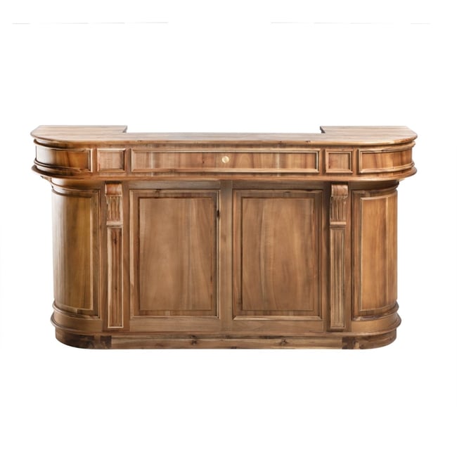 Comptoir bois massif vieilli - ESTAMINET Couleur bois foncé <span itemprop=