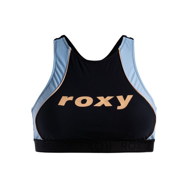 Haut de maillot de bain bikini crop-top. noir anthracite <span itemprop=