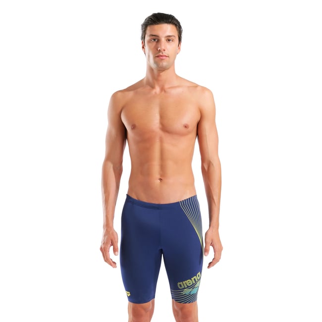 Jammer de bain pour homme arena Performance Design navy-yellow star-water <span itemprop=
