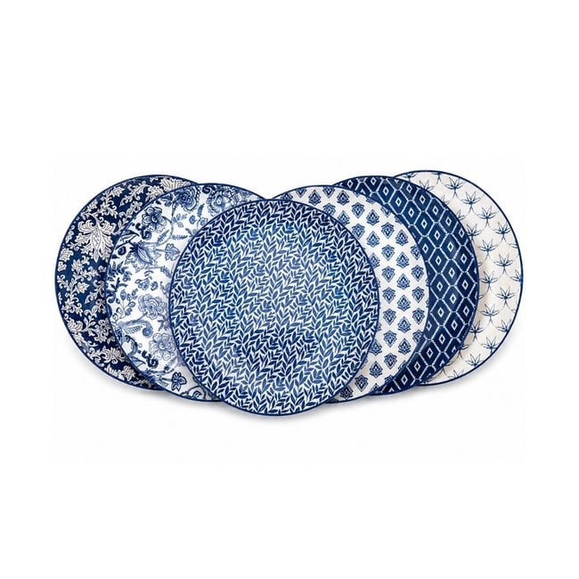 Lot de 6 assiettes à dessert, MAJORELLE Couleur bleu <span itemprop=