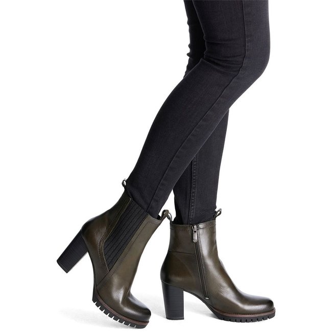 Bottine Chelsea à élastique vert olive poussiéreux <span itemprop=