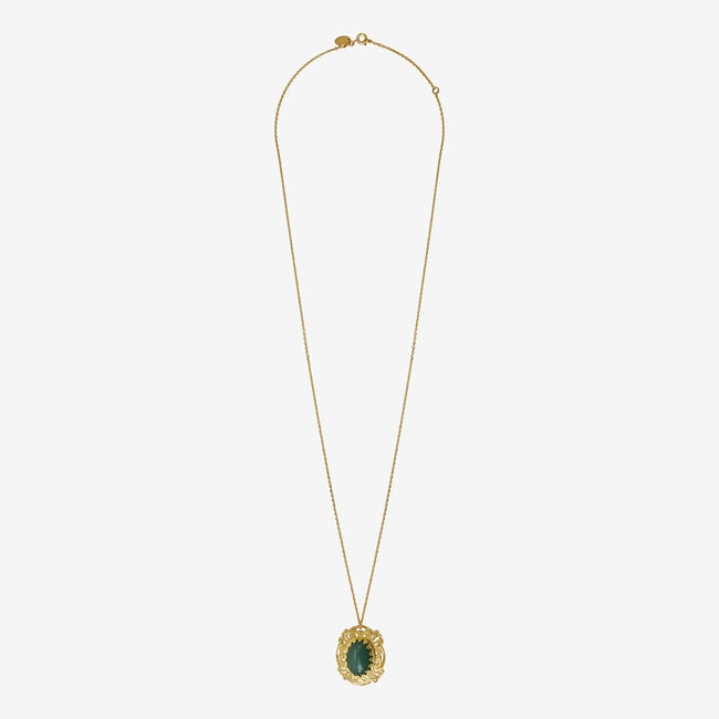 Collier gm dubarry aventurine vert <span itemprop=